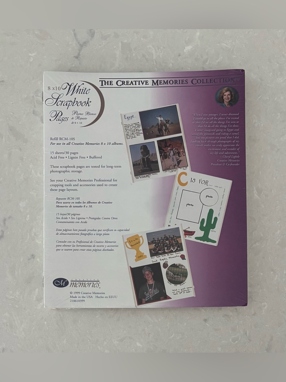 Creative Memories 8X10 White Refill Scrapbook Pages